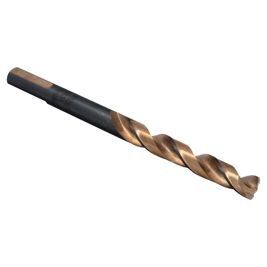 IRWIN 73319 metal drill bit with bronze and black finish, angled view on white background.