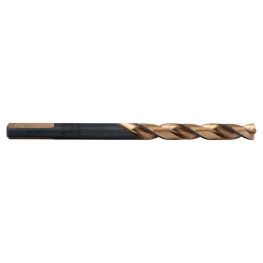 IRWIN 73319 metal drill bit, bronze and black finish, side angle on white background.