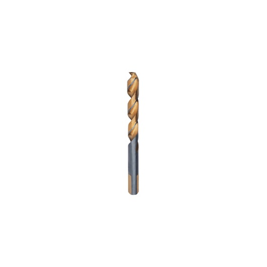 IRWIN drill bit SKU 73321, metal twist design, gold and silver, front angle, white background.