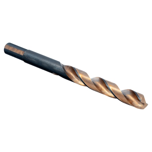 IRWIN 73626 metal drill bit with gold and black finish, side view, against white background.