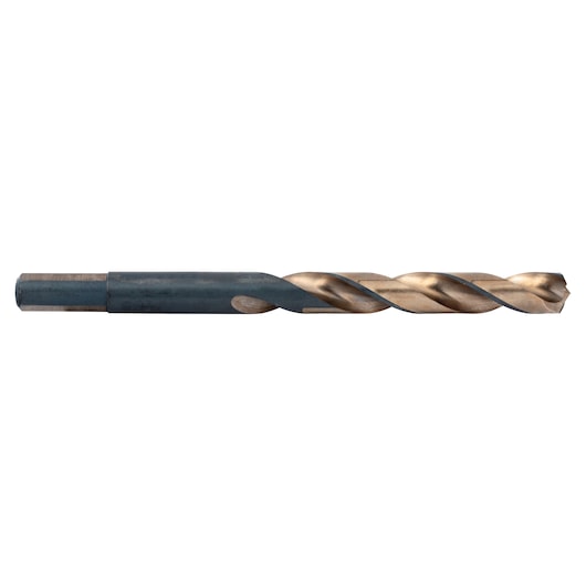 IRWIN 73626 metal drill bit with gold and black finish, side view, on white background.