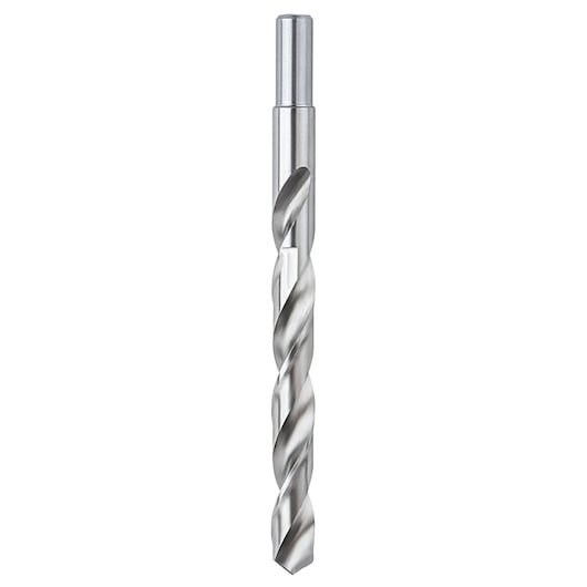 IRWIN silver metal twist drill bit, SKU 73828, straight-on angle, white background.