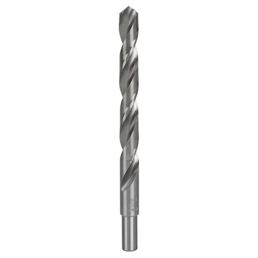IRWIN 73829 metal drill bit, straight shank, silver finish, front angle, white background.
