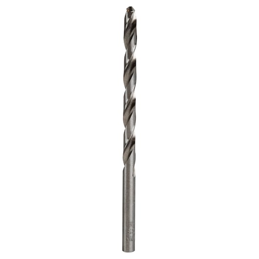 IRWIN 81108 metal twist drill bit, silver, straight-on angle, on white background.