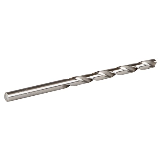 IRWIN 81112 metal twist drill bit, silver, side angle on white background.