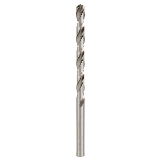 Photo of IRWIN 81112 metal twist drill bit, silver finish, straight-on angle, isolated on white background.