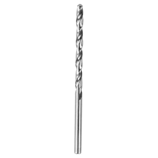 IRWIN 81123ZR silver twist drill bit, straight shank, vertical angle, white background.