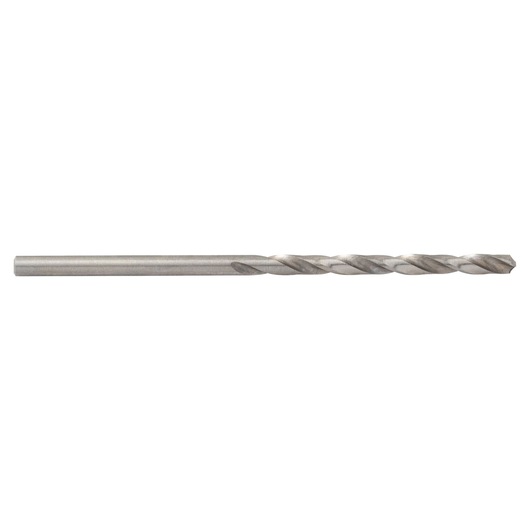 IRWIN 81135 metal drill bit, silver, standard spiral, side angle on white background.