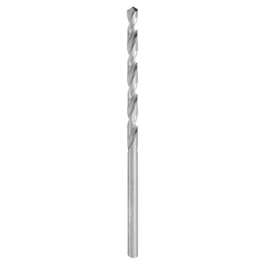 IRWIN 81136 metal drill bit, silver color, straight shank, spiral flute, product photo on white background.