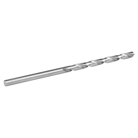 IRWIN 81136 silver metal drill bit, straight shank, side angle product photography on white background.