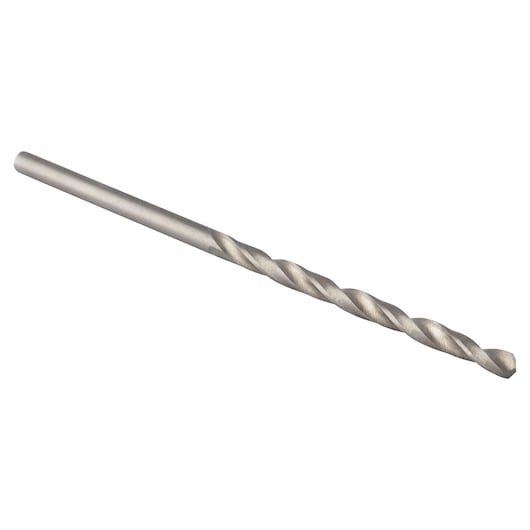 IRWIN 81141 metal twist drill bit, silver, side angle on white background.