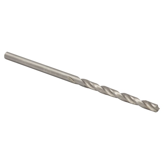 IRWIN 81142 metal twist drill bit, silver, side view, on white background.