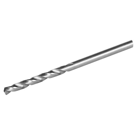 IRWIN 81146 metal drill bit, silver, side angle, white background.