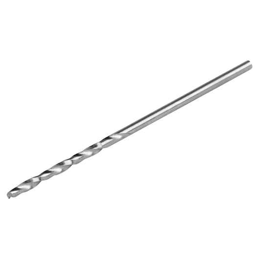 Photo of IRWIN 81151 steel twist drill bit, single piece, side angle on white background.