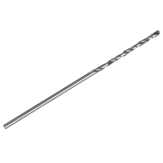 IRWIN 81154 long silver twist drill bit, shown at an angle on a white background.