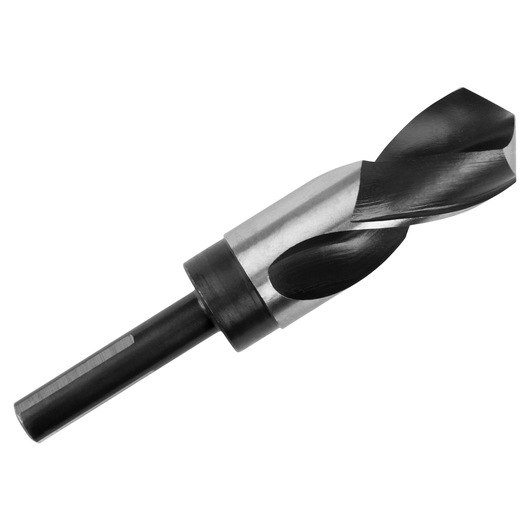 IRWIN drill bit 90174 with black and silver finish, close-up on white background.