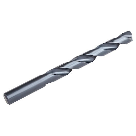 IRWIN 91134 steel twist drill bit, side angle, shown on white background.