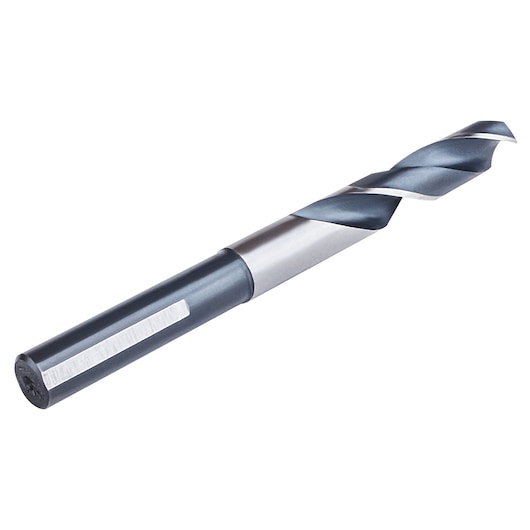Photo of IRWIN 91134 steel drill bit with black and silver finish, shown at an angled view on white background.