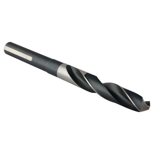 IRWIN 91135 black high-speed steel drill bit, side angle, white background.
