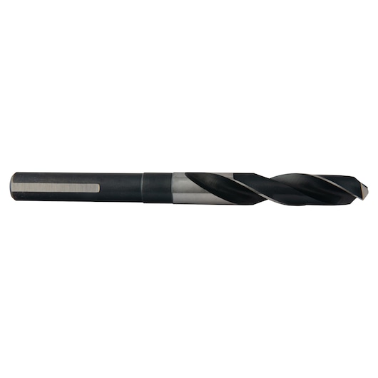 IRWIN drill bit 91135, black and silver, photography, side view on white background