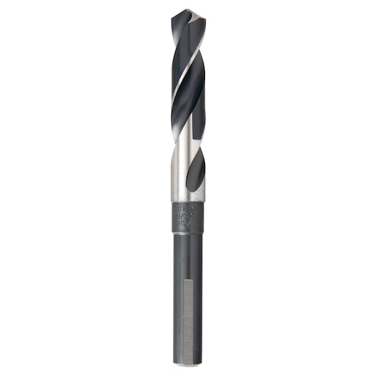 IRWIN drill bit 91138, black and silver, straight shank, photo of tool on white background.