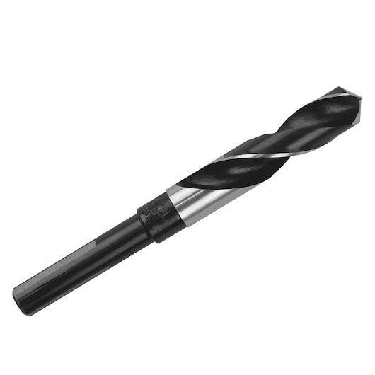 IRWIN 91142 black and silver twist drill bit, side view on white background, photography of drill accessories.