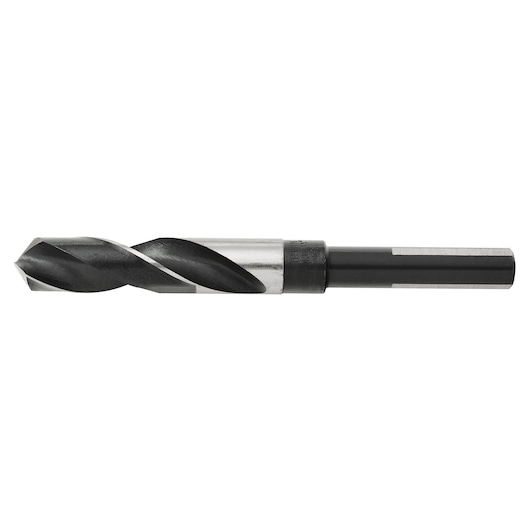 IRWIN drill bit 91143, metal twist design, side view on white background.