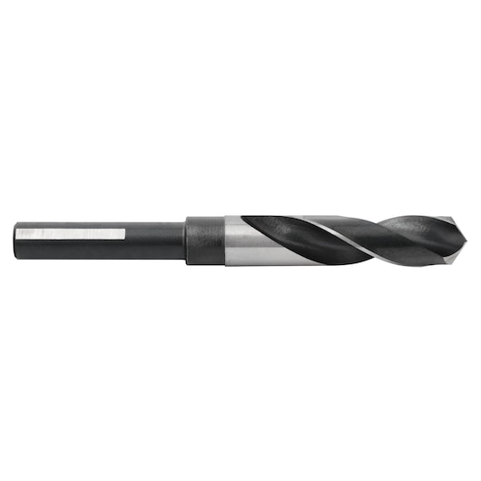 IRWIN drill bit 91143, black and silver, photographed from the side on a white background.