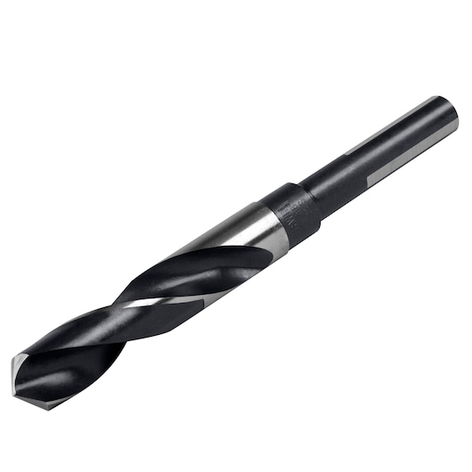 IRWIN drill bit with black and silver finish, SKU 91144, side angle on white background.
