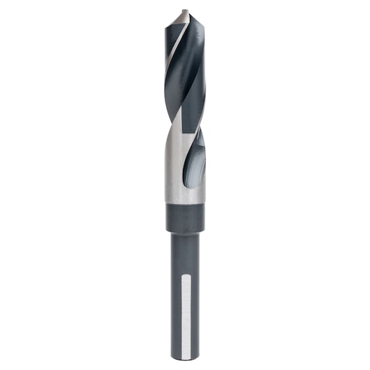 IRWIN drill bit 91145, metal twist design, straight-on angle, silver and black finish.