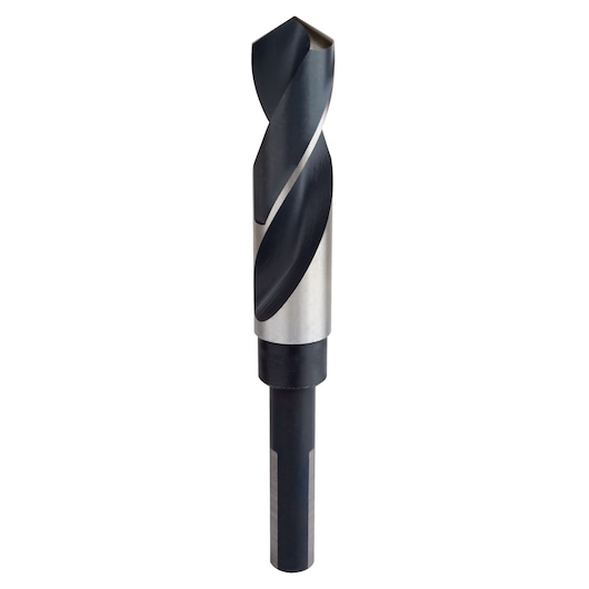 Photo of IRWIN 91152 black and silver drill bit on white background, spiral flute design.