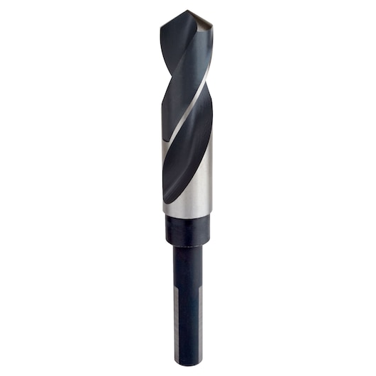 IRWIN 91152 silver and black twist drill bit, straight shank, vertical angle, on white background.