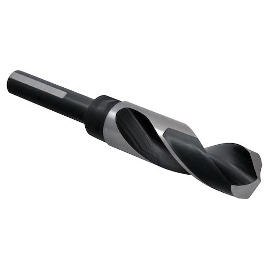 IRWIN 91156 black and silver drill bit with straight shank, angled view on white background.