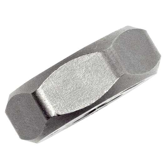 IRWIN 9423 metal hex nut photographed on white background, showing its angular shape and metallic finish.