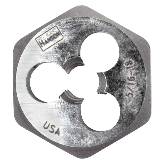 IRWIN hex die 9427, metallic finish, close-up angle on white background, threading tool