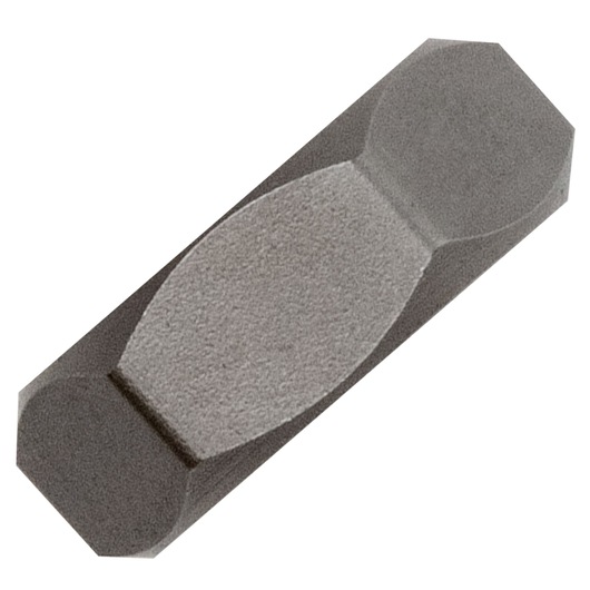 Photo of IRWIN 9434 hex screwdriver bit with chamfered edges, gray finish, on white background, top view.