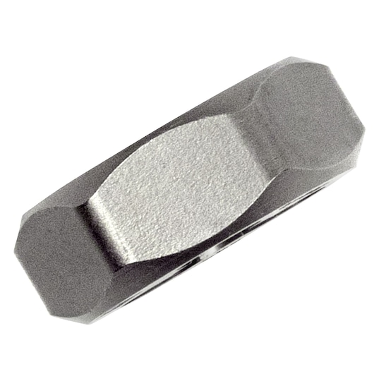 Photo of IRWIN 9436 hex power bit, close-up angle, showing silver color and textured surface.