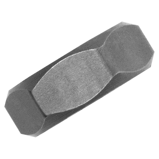 Photo of IRWIN 9737 hex die, dark gray steel tool, isolated on white background, product photography.