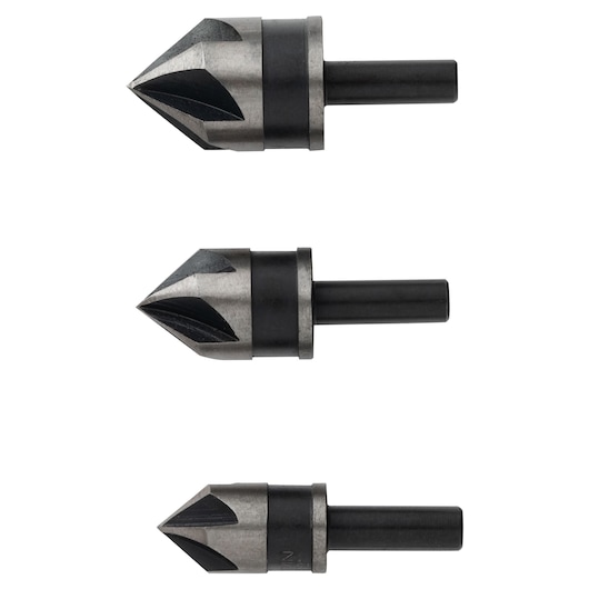 82 Deg Black Oxide Countersink Drill Bit Set (3 pc.)