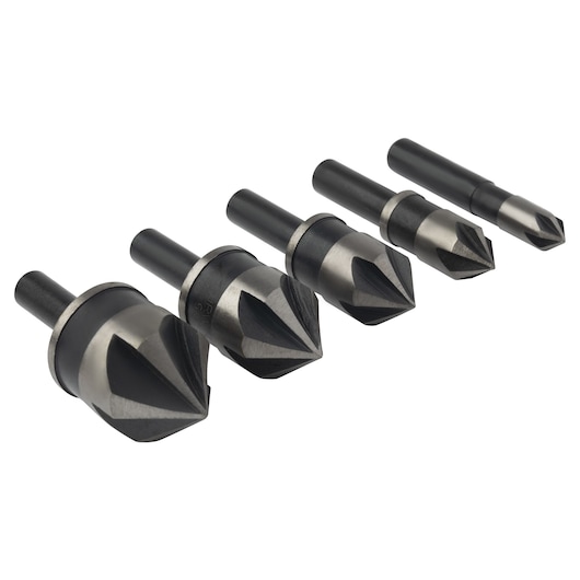 82 Deg Black Oxide Countersink Drill Bit Set (5 pc.)