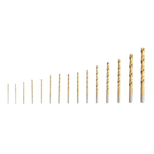 15PC TITANIUM NITRIDE HSS PRO SET