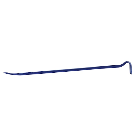 IRWIN IRHT55010 blue steel pry bar, photography of full side view on white background.