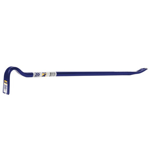 IRWIN 36 inch blue steel pry bar IRHT55011, side angle, white background.