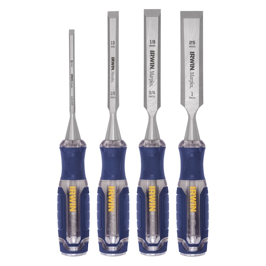 IRWIN® 4 pk High Impact Wood Chisel Straight on Beauty