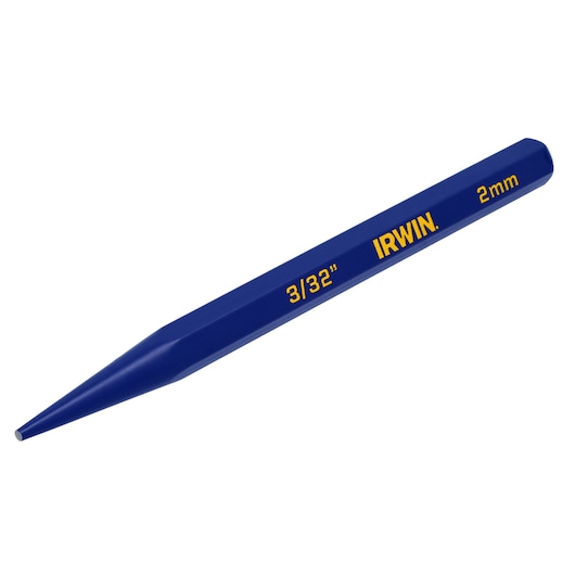 IRWIN blue steel punch tool, 3/32 inch 2mm size, photography on white background, IRHT82537