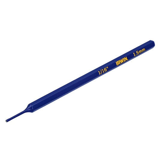 IRWIN IRHT82539 blue hex key, 1/16 inch, 1.5mm size, angled view on white background.