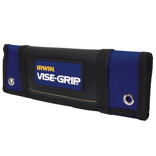 IRWIN tool roll IRHT82572 black and blue with VISE-GRIP logo, front angle on white background.