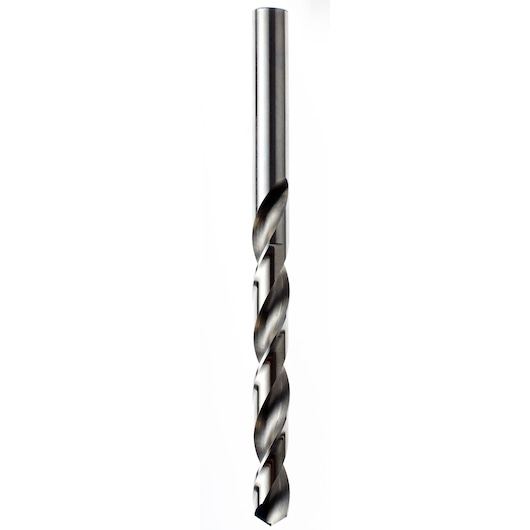 IRWIN IW150E9114 metal twist drill bit, straight-on angle, silver finish, cylindrical shaft.