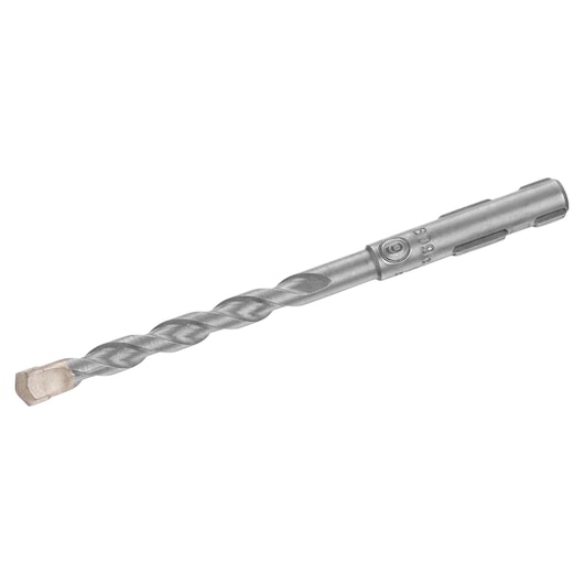 Photo of IRWIN IW2039103 masonry drill bit with carbide tip, silver finish, side angle on white background.