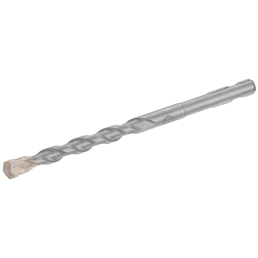 Photo of IRWIN masonry drill bit IW2039104, silver finish, spiral flute, side angle on white background.